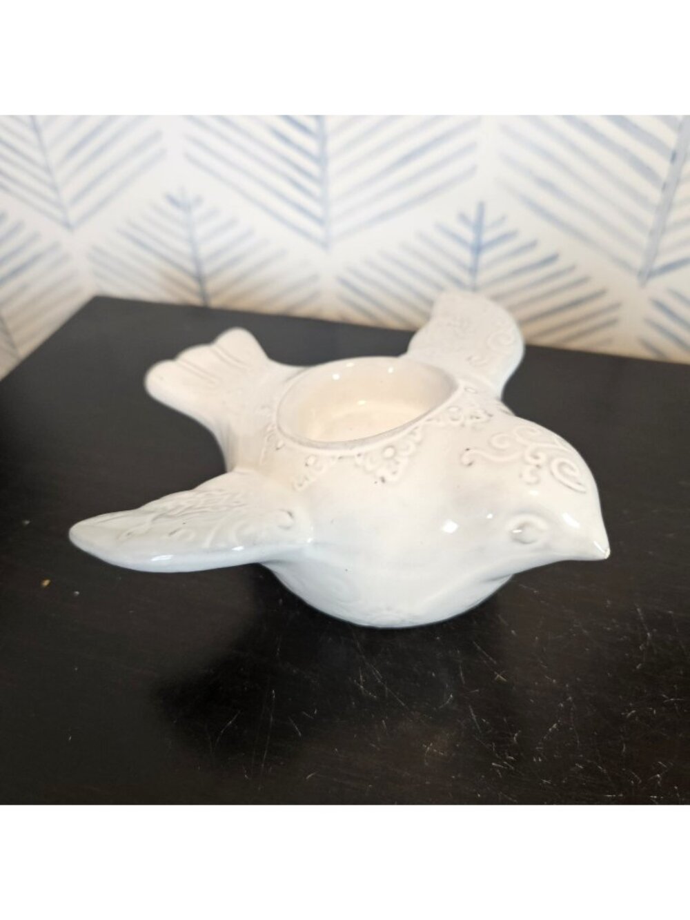 Vietri Italian Ceramic Bellezza White Dove Bird Votive Candleholder Discontinued